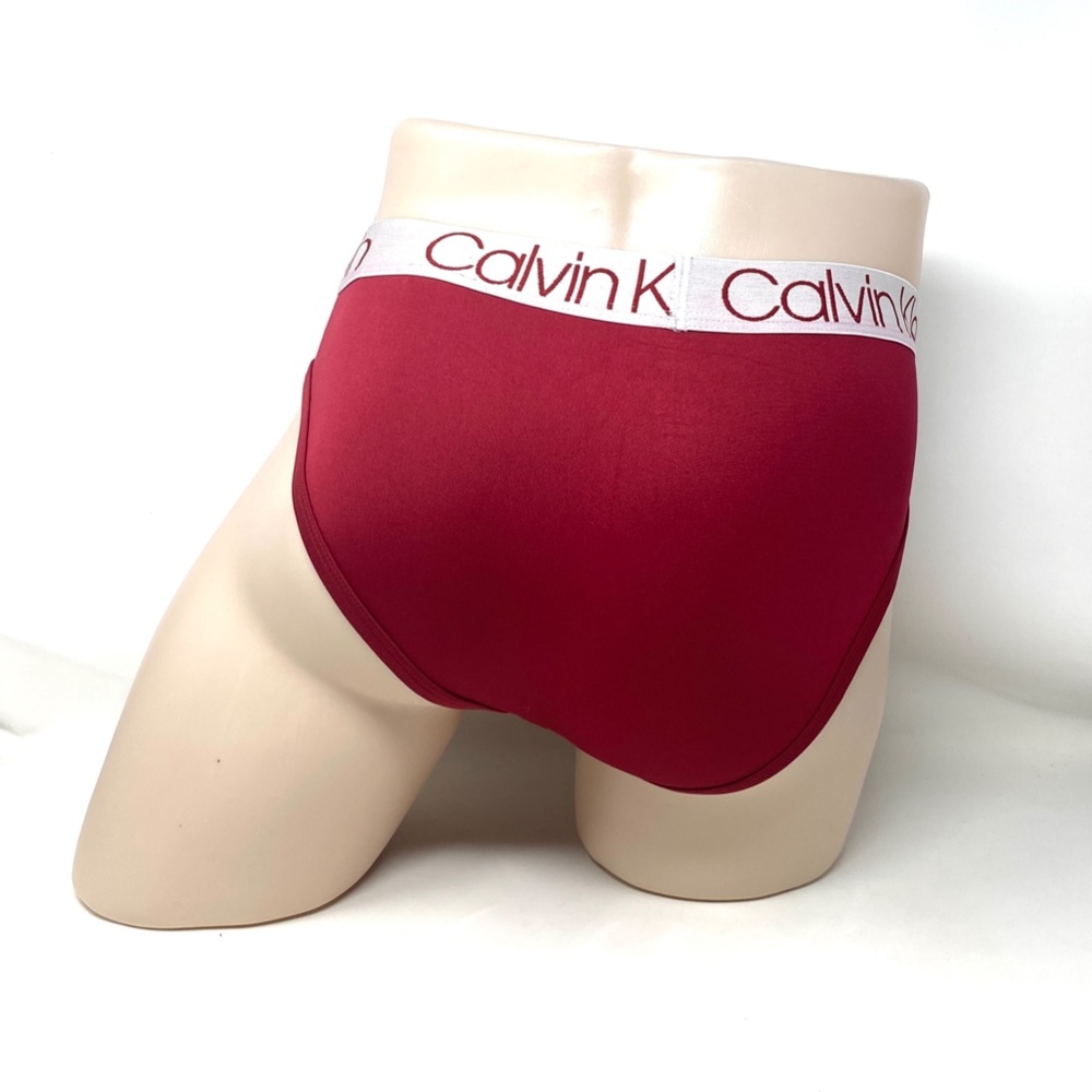 Calvin Klein Men Underwear Microfiber 3-Pack Hip Brief Red/Blue Size NP22110947 - Picture 5 of 7
